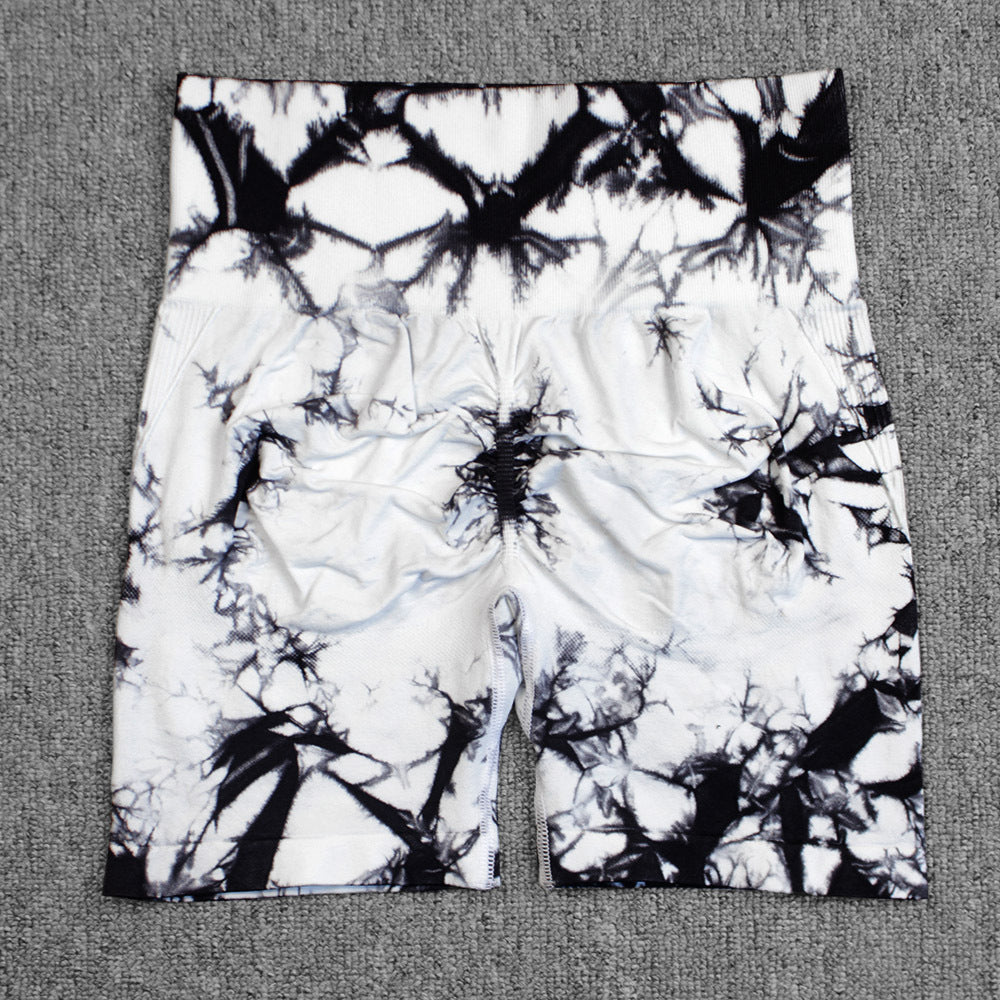 Tie-dye Printed Yoga Pants Summer Quick-drying Fitness Shorts Sexy High-waisted Hip-lifting Leggings Women Pants Tie-dye Printed Yoga Pants Summer Quick-drying Fitness Shorts Sexy High-waisted Hip-lifting Leggings Women Pants